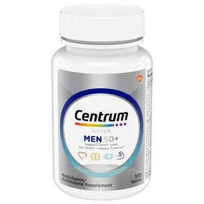 Centrum Silver Men's 50+ Multivitamin, Multimineral Supplement with Vitamin D3, B Vitamins & Zinc