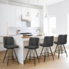 Bekrvio 26" Swivel Counter Height Bar Stools Set of 1/2/3/4, Faux Leather or Velvet Upholstered with V-Shaped Metal Base for Kitchen Island - 3 of 4