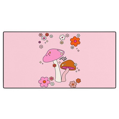 Daily Regina Designs Colorful Mushrooms And Flowers Desk Mat - Deny Designs