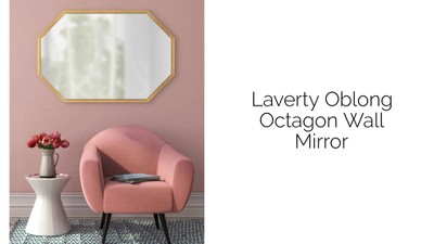 Glamorous Gold Oblong Octagon Full-Length Mirror 24x36