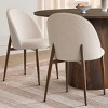 5-Piece Dining Set 46" Walnut Round Dining Table with Armless Dining Chairs Upholstered & Metal Leg for Small Space,Dining Room-Tanpinhause - 4 of 4