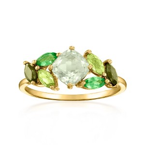 Ross-Simons 1.70 ct. t.w. Tonal Green Multi-Gemstone Ring in 14kt Yellow Gold - 1 of 4