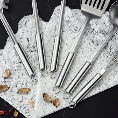 Home Collection Pack of 6 Stainless Steel Kitchen Utensils Set with Hanging Handles — фото 2