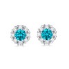 Guili 0.50ctw Stunning Stud Earrings with Lab-Created Moissanite and Blue Topaz in a Round Halo Design – Elegant and Sparkling - 3 of 3
