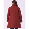 Agnes Orinda Women's Plus Size Winter Notched Lapel Single Breasted with Pockets Pea Coats - image 4 of 4