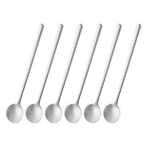 Unique Bargains Stainless Steel Long Handle Round Head Spoon 6 Pcs - 1 of 4