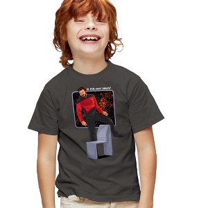 Boys' Star Trek Is This Seat Taken T-Shirt Charcoal Large - 1 of 4