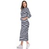 Coolmee Women Hoodies Maxi Dress Casual 3/4 Sleeve Tunic Dress Slim Hooded Sweatshirts Dress with Pocket - 2 of 4