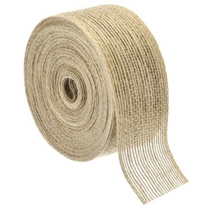 Unique Bargains Burlap Wired Soft Decorative Ribbon Trims for Gift Wrapping - 1 of 4