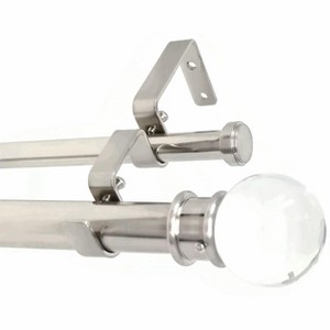 Urbanest Crystal Ball Manhattan 1-inch 5-8 inch Double Drapery Curtain Window Rod Set - 1 of 4