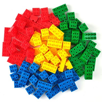 Strictly Briks Big Blocks Set, Large Building Blocks for Ages 3 and Up, Classic Colors, 108 Pieces