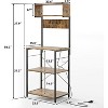 Kitchen Baker Rack, Industrial Kitchen Storage Rack with Power Outlet, Freestanding Microwave Oven Stand, Coffee Bar Table for Dining Room - 2 of 4