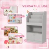 Vynxaria Toy Storage Cabinet - Kids Bookcase for Room, Bedroom, Playroom, and Nursery in Gray - 2 of 4