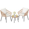 Costway 3 Piece Patio Bistro Set with Heavy Duty Metal Frame for Balcony Garden & Poolside - 2 of 4