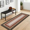 Indoor Modern Machine Washable Geometric Bordered Area Rugs - Soft Non Slip Floor Carpet for Home Office - 3 of 4