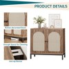 Buffet Cabinet with Storage, Rattan Storage Cabinet with Doors, Adjustable Shelf for Living Room, Hallway - 4 of 4
