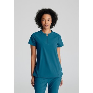 Barco One Women's Flux 2-Pocket Banded Zip Collar Scrub Top - 1 of 4