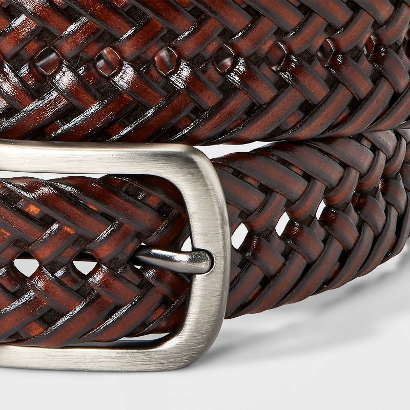 Men's Braided Lace Webbed Belt - Goodfellow & Co™ Brown, 4 of 5