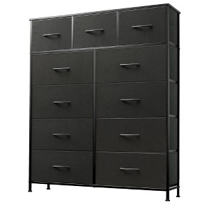 11-Drawer Tall Fabric Dresser Storage Tower with Steel Frame and Wood Top, Chest of Drawers Organizer Unit for Bedroom, Closet, Hallway - 1 of 4