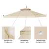 Yescom 10x10Ft Canopy Cover Top 2Tier PU Water Resistance for Brand_Model Walmart/MS17-31-4-2 Arrow Gazebo Outdoor Beige - 3 of 4