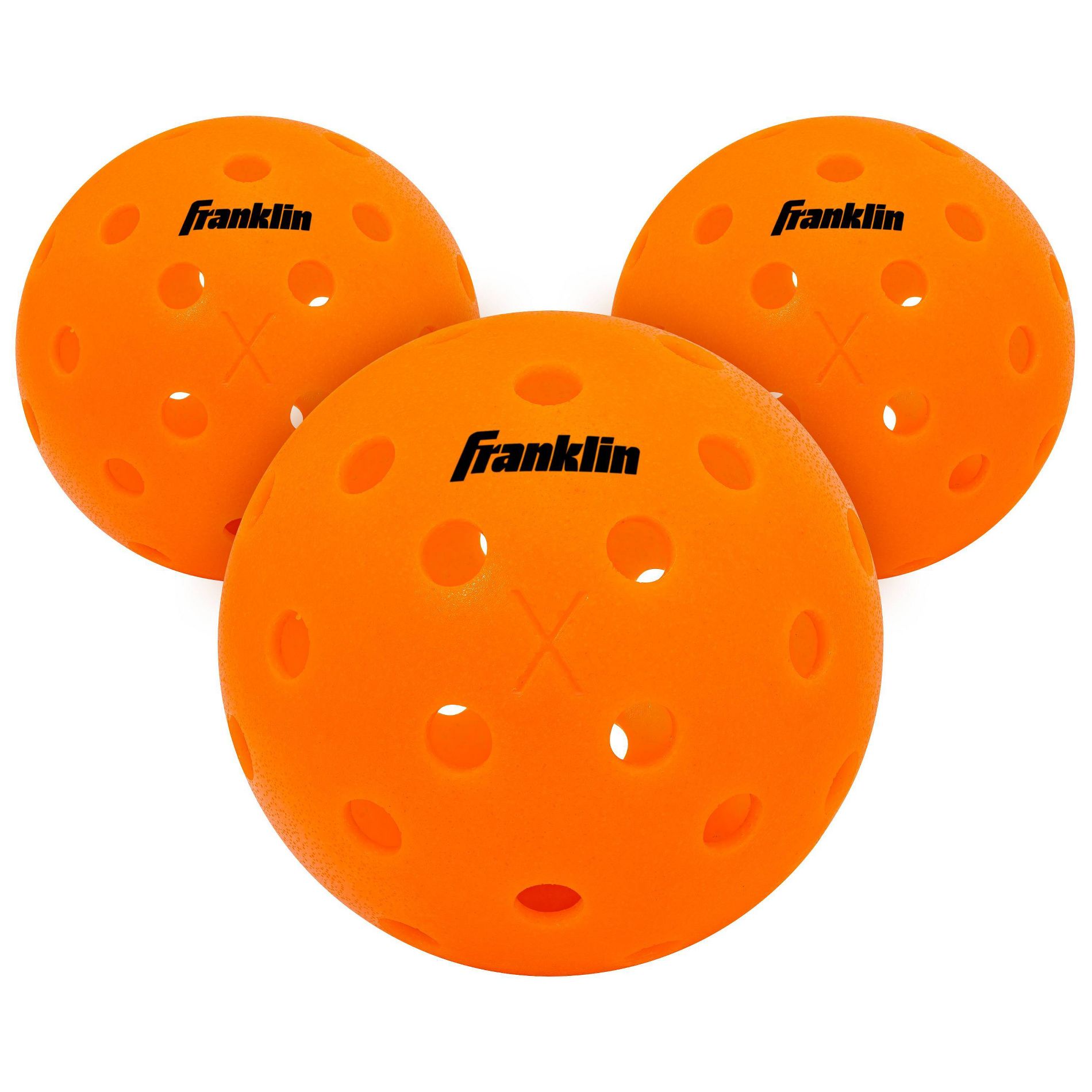 Franklin Sports X-40 Pickleballs 3pk - Lava: Polyethylene Ball Set
