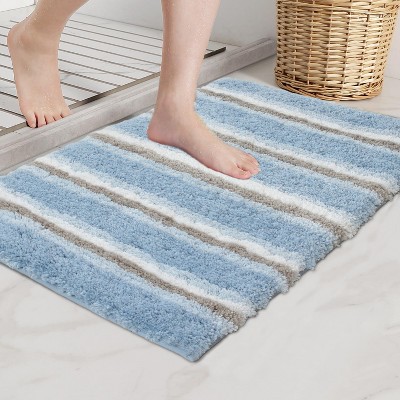 Home Weavers Glamour Collection 100% Polyester Microfiber Bathroom Rug, Non Slip Bath Mat Water Absorbent Soft Microfiber Shaggy Mat Machine Washable