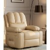 22" Manual Recliner Chair, PU Leather, 350Lb Capacity, Cup Holders, 5 Colors - 2 of 4