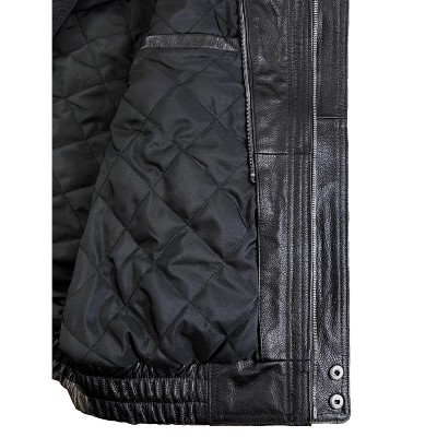 Victory Outfitters Men's Genuine Leather Bomber Jacket Black L — фото 4