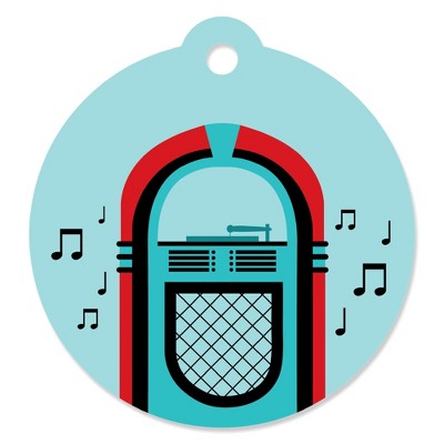 Big Dot of Happiness 50's Sock Hop - 1950s Rock N Roll Party Favor Gift Tags (Set of 20)