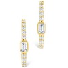 SHINE by Sterling Forever Sterling Silver Emerald Cut Bezel Set Huggie Hoop Earrings - 2 of 4