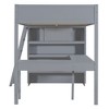 PAGED Full Size Loft Bed, Wooden Bed Frame with Wardrobes, Drawers, Lockers, Storage Stairs and Guardrail, Modern Bunk Bed for Kids, Adults - 4 of 4