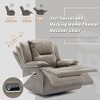 360° Swivel and Rocking Manual Recliner Chair with LED Light Strip, Overstuffed Cushions and Wide Armrests for Home Theater, Living Room, Bedroom - 3 of 4