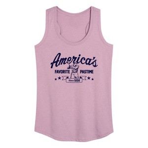 Women's - Instant Message - Americas Favorite Pastime Graphic Racerback Tank - 1 of 4