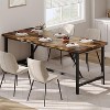 70.87 in Industrial Long Rectangle Wood Dining Table, Heavy Duty Large Kitchen Table, for 6-8 People Rustic Brown (Table Only) - 2 of 4