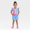 Toddler Girls' Mattel Barbie Dream Closet 1990 Inspired Denim Romper - Blue - 4 of 4
