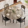 47" Round Dining Table for 4-6, Farmhouse Kitchen Table with Sturdy Metal Frame, Space Saving Circle Dinner Room Table for Kitchen - 3 of 4