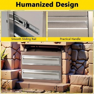 Garvee  Outdoor Kitchen Drawers, Stainless Steel Access BBQ Drawers with Flush Mount Handle - 1 of 4