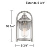 John Timberland Rustic Farmhouse Outdoor Wall Light Fixtures Set of 2 Brushed Nickel 10 1/4" Clear Glass for Exterior Barn Deck House Porch Yard Patio - 4 of 4