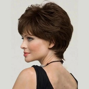 Jessie's Wig 4Inch Short Bob Wig With Bangs Synthetic Hair Brown Color 1 Pc/Pack - 1 of 4
