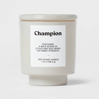 Grey Exterior Painted Glass w/ Glass Lid Citrus and Acai Berry "Champion" 7oz - Room Essentials™