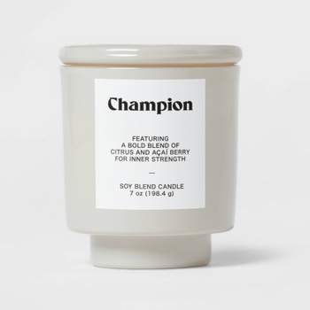 7oz Warm Gray Exterior Painted Glass with Glass Lid Champion Candle Gray - Opalhouse™