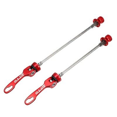Unique Bargains Bicycle Quick Release Axles Skewers Lever Front Rear 5.91" 7.28" Red 2 Pcs