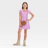 Girls' Short Sleeve Square Neck Ribbed Dress - art class™ - image 3 of 3