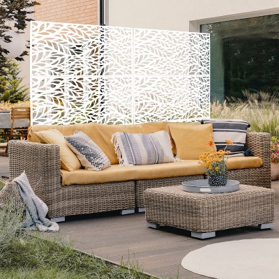 Vynxaria Outdoor & Indoor Privacy Screen Metal Privacy Screen 76" H¡Á48" W, Freestanding Decorative Privacy Screen