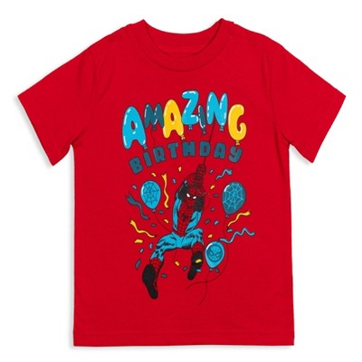 Marvel Avengers Spider-Man Little Boys Graphic Birthday T-Shirt Red 6