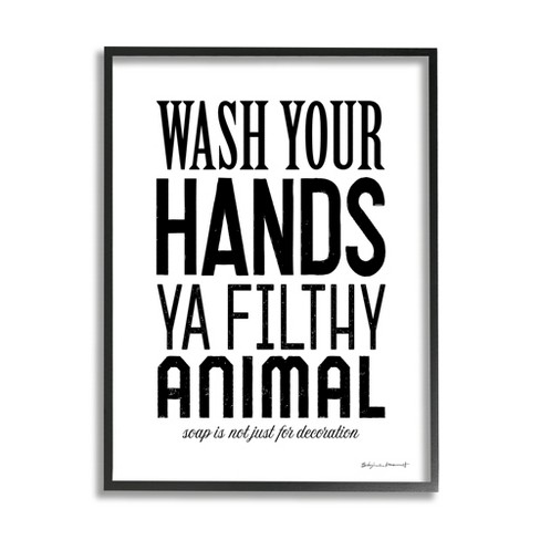 Stupell Industries Wash Your Hands Ya Filthy Animal Funny Bathroom - image 1 of 4