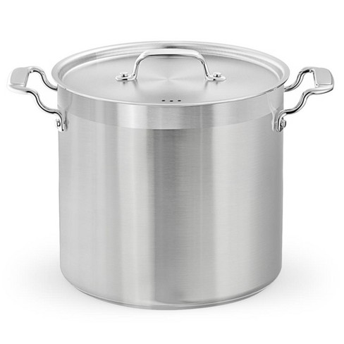 24 Qt. Stock Pot - Stainless Steel Heavy Duty Pot with Lid