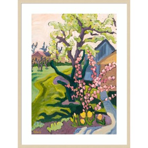 31"x41" Garden in Dusk Light by Marta Martonfibenke: Serene Landscape & Botanical - Amanti Art - 1 of 4