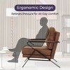 Syemin Accent Chairs Modern Upholstered Living Room Chair Comfy Reading Chair Vanity Chair Wood Armrests Single Sofa Chair, Brown, 28.3"*34.4"*35.4" - 4 of 4