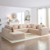Mjkone 136" U-Shaped Modular Corduroy Sectional Sofa,Modern 7-Seater Deep Seats Sofa with Movable Ottoman - 3 of 4